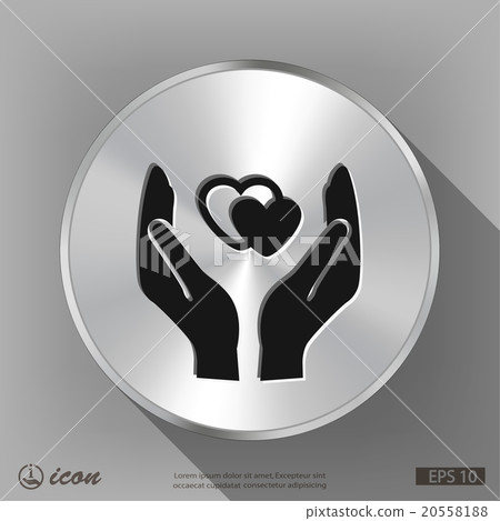 Pictograph of heart in hand Pictograph of heart in hand 20558188