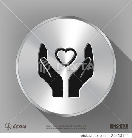 Pictograph of heart in hand Pictograph of heart in hand 20558191