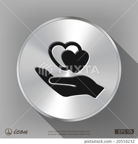 Pictograph of heart in hand Pictograph of heart in hand 20558232