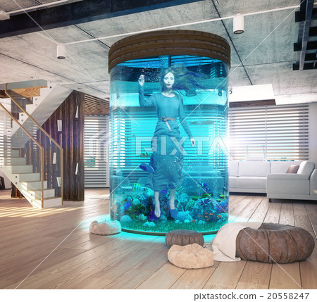 one woman in the  aquarium 20558247