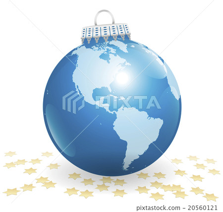 Xmas Planet Earth Christmas Balls Blue 20560121