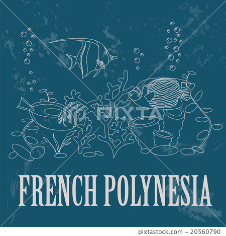 French Polynesia. Retro styled image French Polynesia. Retro styled image 20560790