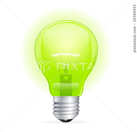Vector green light bulb isolated on white Vector green light bulb isolated on white 20560935