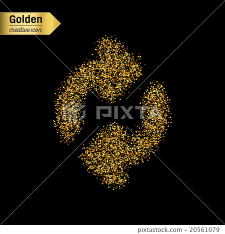 Gold glitter vector icon of arrows isolated on Gold glitter vector icon of arrows isolated on 20561079