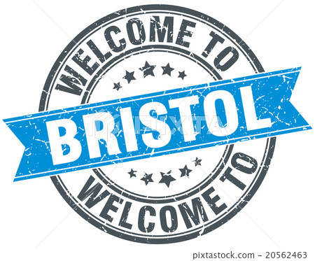 welcome to Bristol blue round vintage stamp 20562463