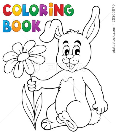 Download Coloring Book Easter Bunny With Flower Stock Illustration 20563079 Pixta