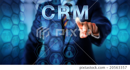 Manager Pushing CRM Onscreen. 20563357