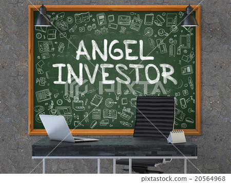 Angel Investor - Hand Drawn on Green Chalkboard. 20564968