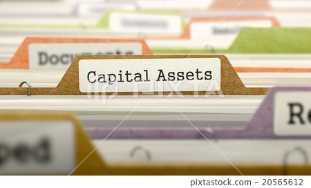 Capital Assets Concept on File Label. 20565612