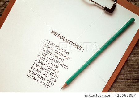 Clipboard with list of resolutions Clipboard with list of resolutions 20565897