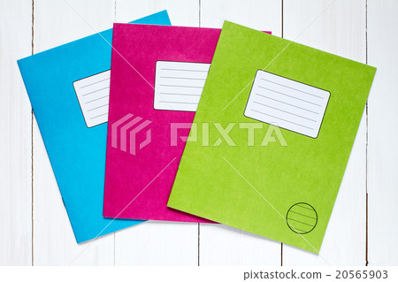 Three colored exercise books Three colored exercise books 20565903