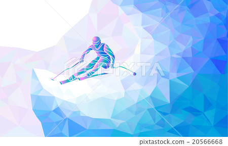 Giant Slalom Ski Racer silhouette. Vector art 20566668