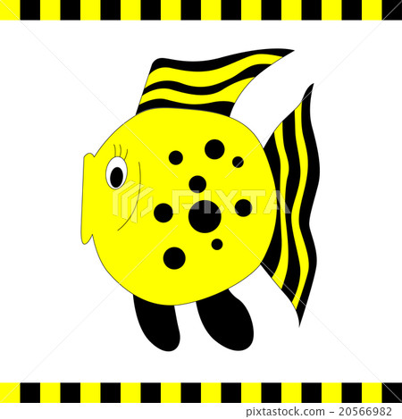 Funny orange fish with black stripes Funny orange fish with black stripes 20566982