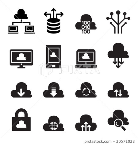 Cloud computing concept icon set 20571028