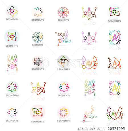 Set of vector linear logotypes, geometric abstract Set of vector linear logotypes, geometric abstract 20571995