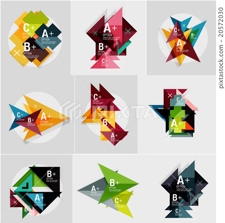 Set of paper design style geometrical banners with 20572030