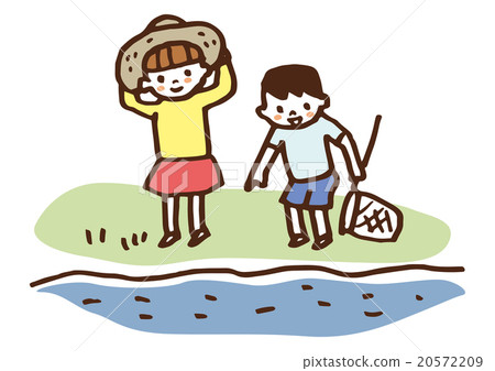 Children playing in the river 20572209