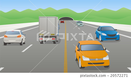 4 lane road and tunnel various car vector illustration 4 lane road and tunnel various car vector illustration 20572271