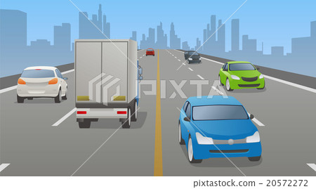4 lane road and various car vector illustration 4 lane road and various car vector illustration 20572272