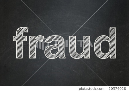 Security concept: Fraud on chalkboard background 20574028