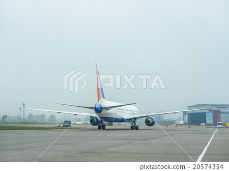 Airplane on the airfield. Airplane on the airfield. 20574354