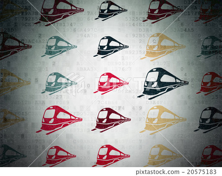 Vacation concept: Train icons on Digital Paper 20575183
