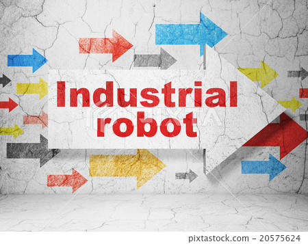 Industry concept: arrow with Industrial Robot on Industry concept: arrow with Industrial Robot on 20575624