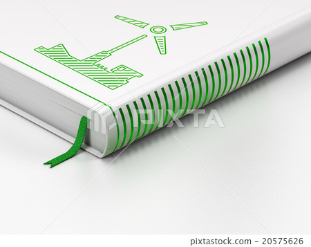 Manufacuring concept: closed book, Windmill on Manufacuring concept: closed book, Windmill on 20575626