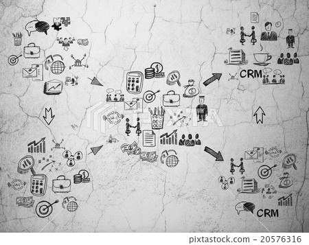 Grunge background:  wall texture with  Hand Drawn 20576316