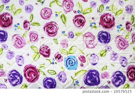 Rose flowers on fabric background Rose flowers on fabric background 20576525