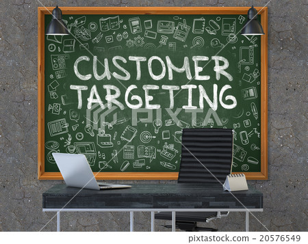 Customer Targeting - Hand Drawn on Green Customer Targeting - Hand Drawn on Green 20576549