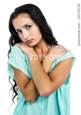 Sad woman looking at camera 20578158