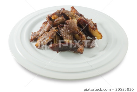 Deep Fried Beef Isolated on White Background Deep Fried Beef Isolated on White Background 20583030