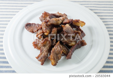 Deep Fried Beef on A White Dish 20583044