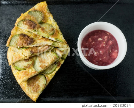 Thai Eggplant Omelet Served with Spicy Chili Paste 20583054