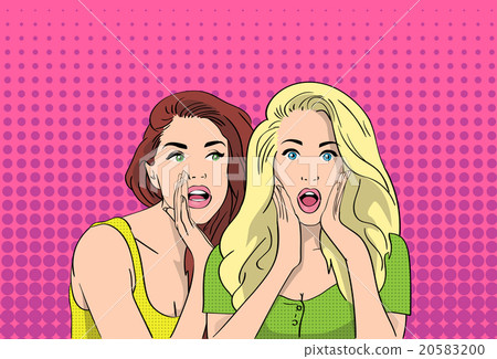 Whispering Gossip Woman Surprised Girl Talking 20583200