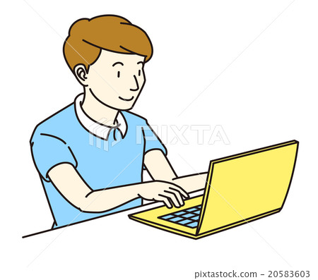A man who operates a personal computer 20583603