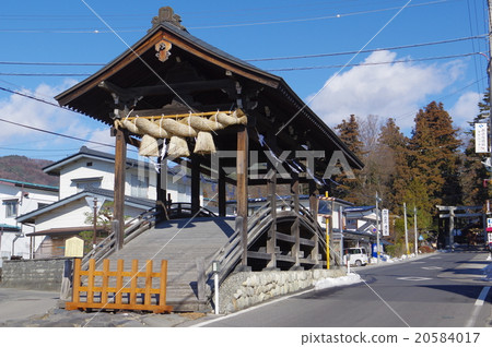 Shinshu Suwa Suwa Taisha Shimosha Shunsuya Shima Bridge overhead view The oldest buildings in Horisuwa Suwa Taisei descended from the horses! 20584017