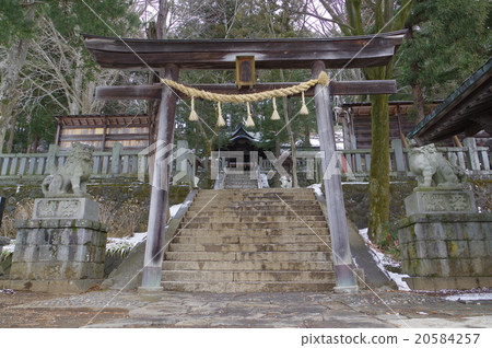 Shinza Suwa的神道神（Tenaga）神社入口·鳥居神社與江戶時代的建築 20584257