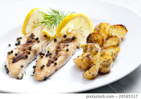 butterfish baked on pepper and anchovies butterfish baked on pepper and anchovies 20585317