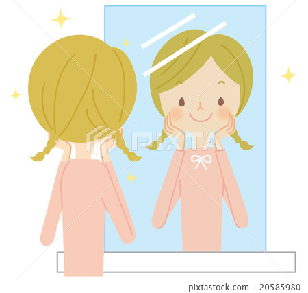 Woman looking in the mirror 20585980