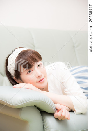 Sofa relaxing woman 20586947
