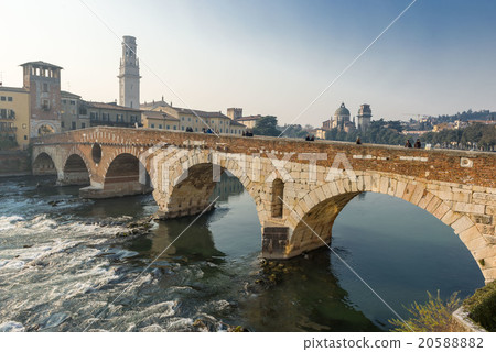 Ponte Pietra in the old town of Verona 20588882