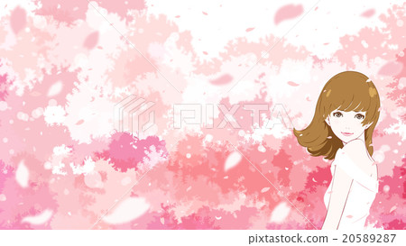 Cherry blossoms / sexy / confident with brown woman 20589287