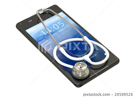 Smartphone with stethoscope Smartphone with stethoscope 20589528