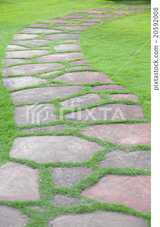 The Stone block walk path in the park  20592008