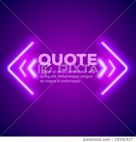 Retro neon glowing quote marks frame 20592427