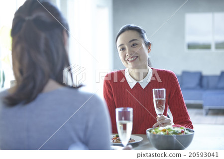 A woman enjoying a meal 20593041