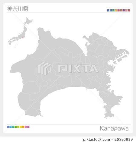 Map of Kanagawa Prefecture - Stock Illustration [20593939] - PIXTA