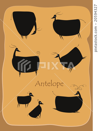 Set of black fanny Antelopes Set of black fanny Antelopes 20594327